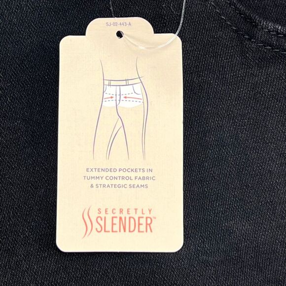 St John’s Bay Shorts Womens 28W Black Bermuda Rolled Cuff Tummy Control Denim - Picture 13 of 15